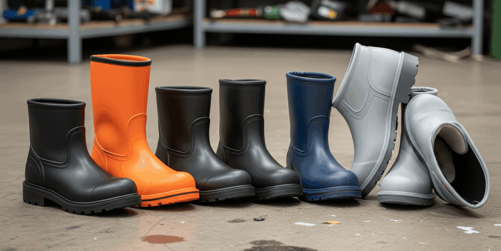 Foot Wear Moulded Plastics Footwear – Lined or Unlined Polyurethane Boots for General Industrial Use